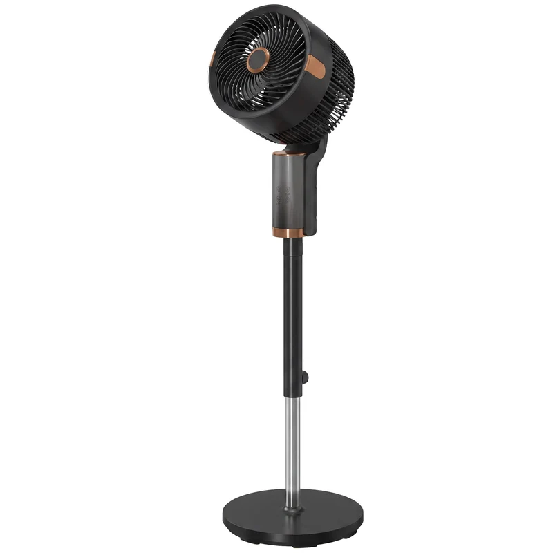 20 dB Silent 44" Pedestal Fan with Remote, 55° Oscillation, 12H Timer, Black