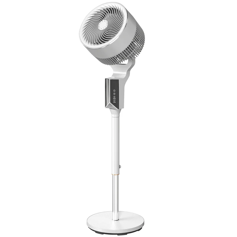 46" Pedestal Fan, 20 dB Quiet with 8 Speeds, Remote & 12H Timer, White