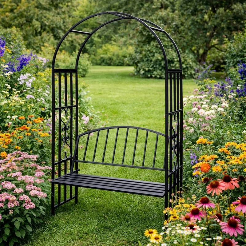 Rosenbogen Bank Gartenbank Sitzbank Garten Rankhilfe Spalier