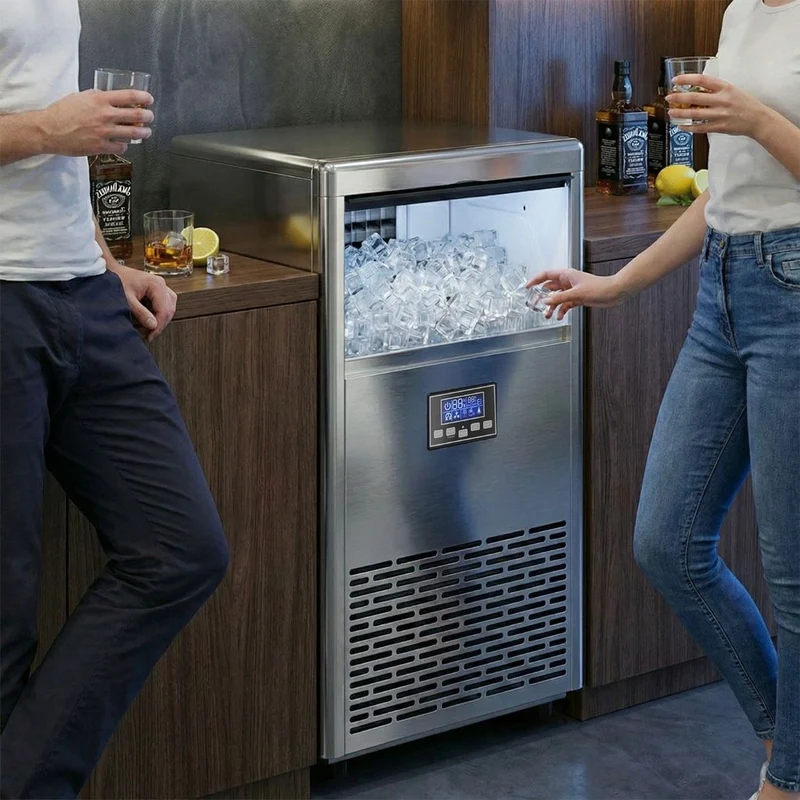 Kommerzielle Eiswürfelmaschine 45kg/24h Eismaschine 13kg Eis