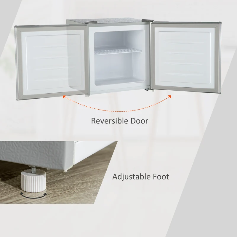1.1 Cu Ft Countertop Mini Freezer, Compact Upright with Removable Shelves, Gray