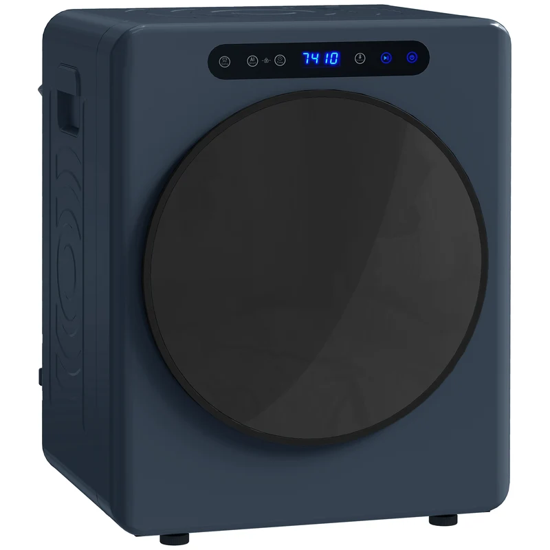 5kg Vented Tumble Dryer, 1000W Compact Freestanding Front Tumble Dryer with Stainless Steel Tub, Timer, 6 Heat Settings, Small Portable Clothes Drying Machine, Blue
