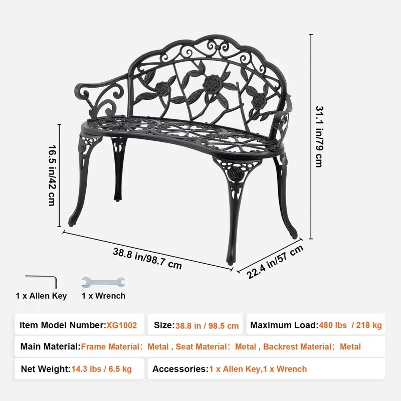 Gartenbank Parkbank Bank Terrasse Sitzbank 3 Sitzer