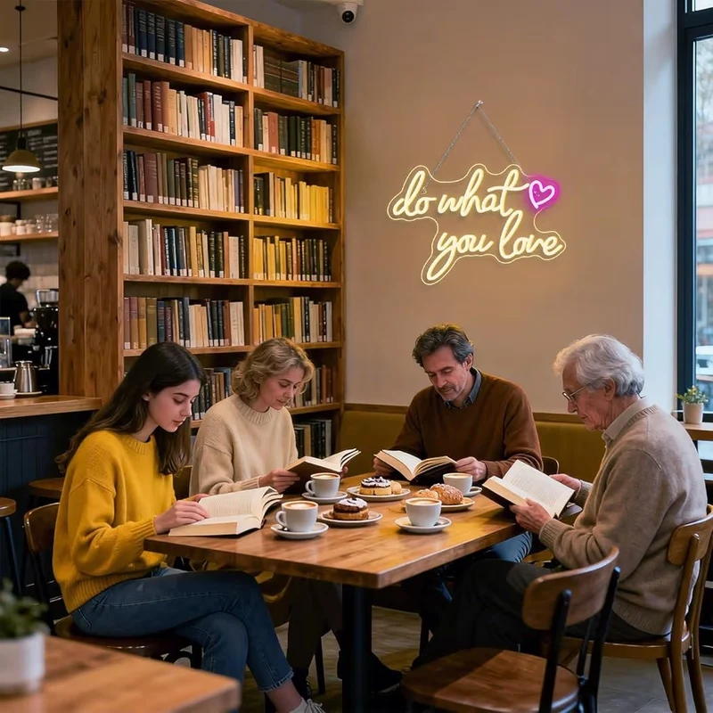 LED Neon Schild do what you love Neonlicht USB Zimmer