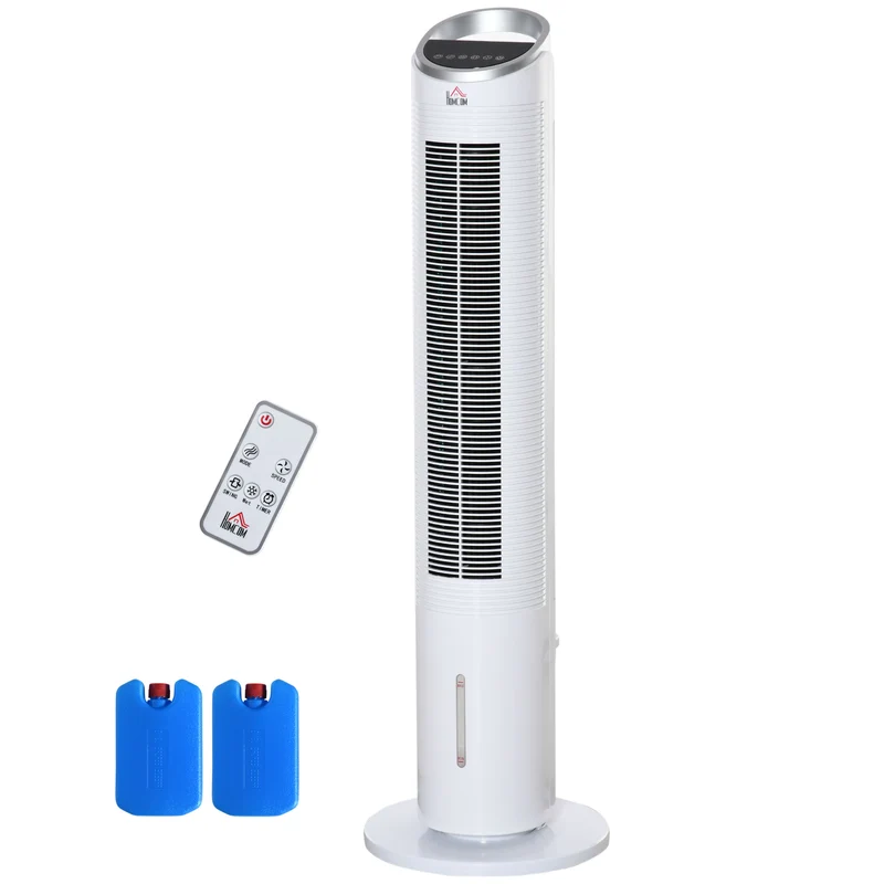 40" Portable Oscillating Air Cooler Fan 3 In 1 Standing Ice Floor Fan with Humidifier Remote White