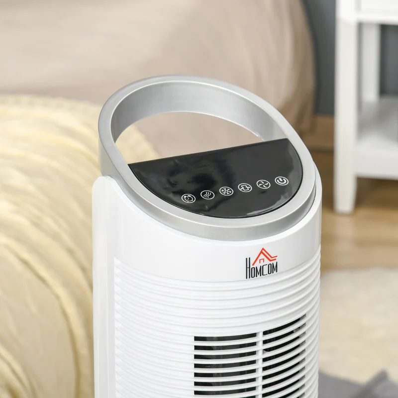 40" Portable Oscillating Air Cooler Fan 3 In 1 Standing Ice Floor Fan with Humidifier Remote White