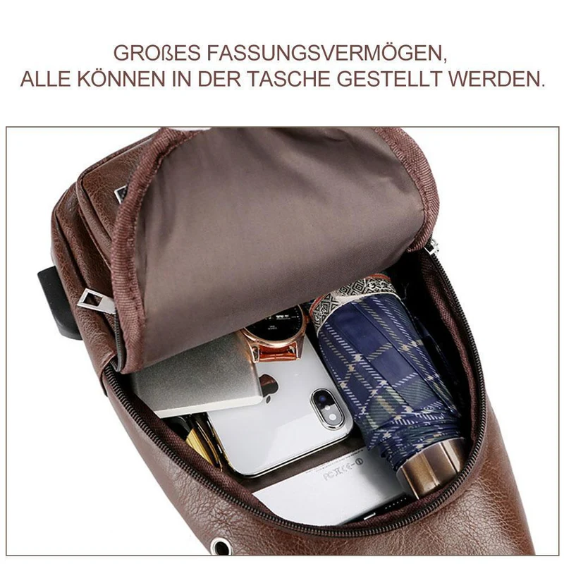 Skanto | Herren-Umhängetasche mit USB-Ladeanschluss