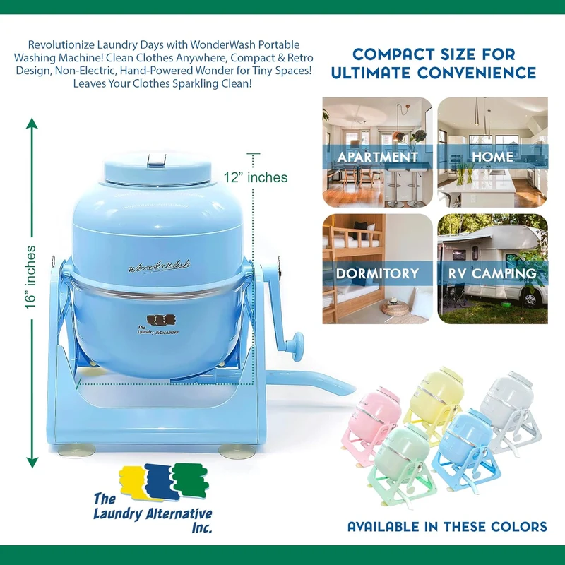 No space? No problem! This non-electric portable washing machine is ideal for small spaces.