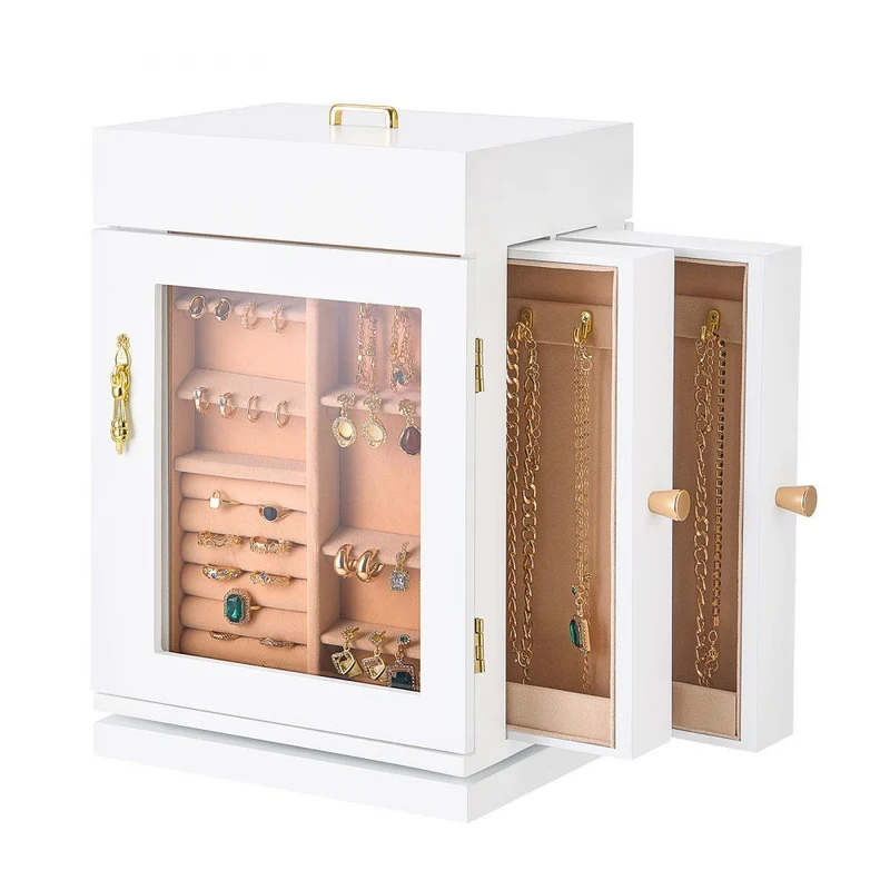 Schmuckkasten Drehbare Schmuckschatulle Schmuck Organizer Schrank