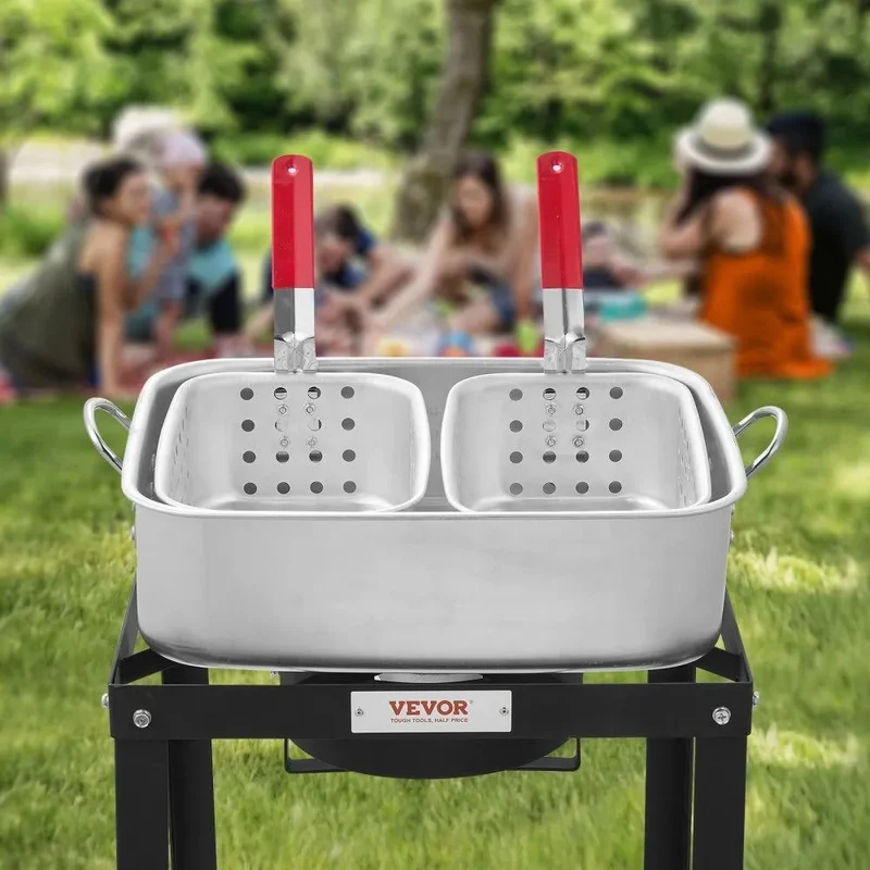 Outdoor Gas Fritteuse Hähnchenfritteuse mit 2 Körben Kochen