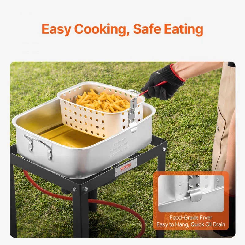 Outdoor Gas Fritteuse Hähnchenfritteuse mit 2 Körben Kochen
