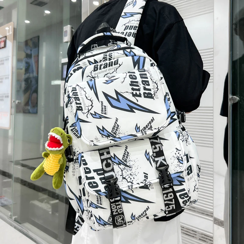 Grafikdruck Multi-Taschen Rucksack Karnz