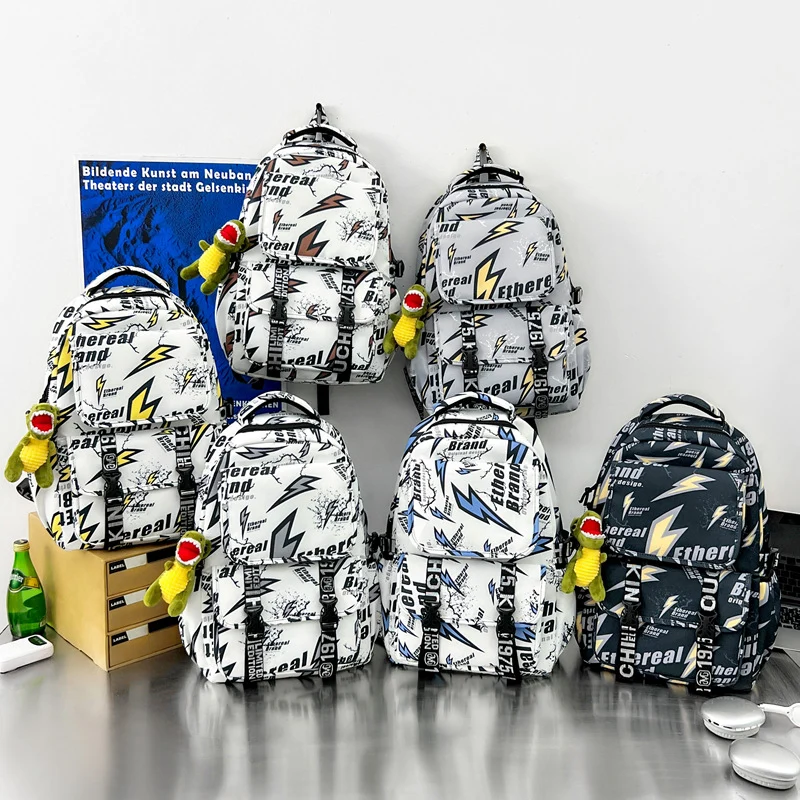 Grafikdruck Multi-Taschen Rucksack Karnz