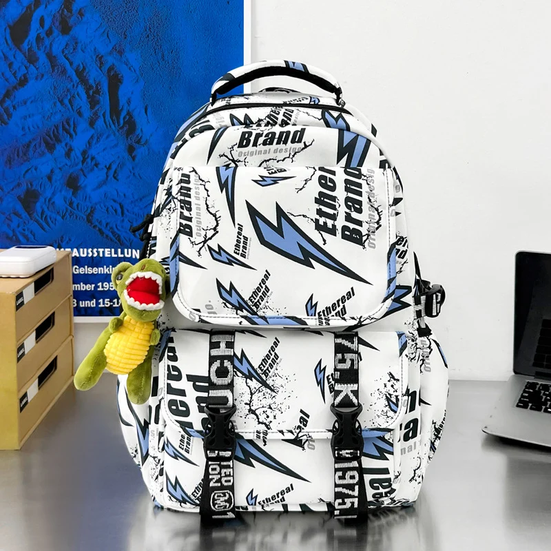 Grafikdruck Multi-Taschen Rucksack Karnz