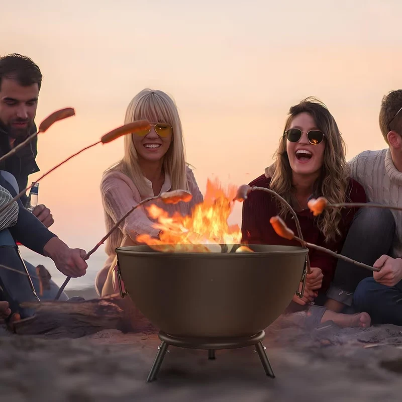 Feuerstelle 58cm Feuerschale Lagerfeuer Grill Feuer Gartengrill