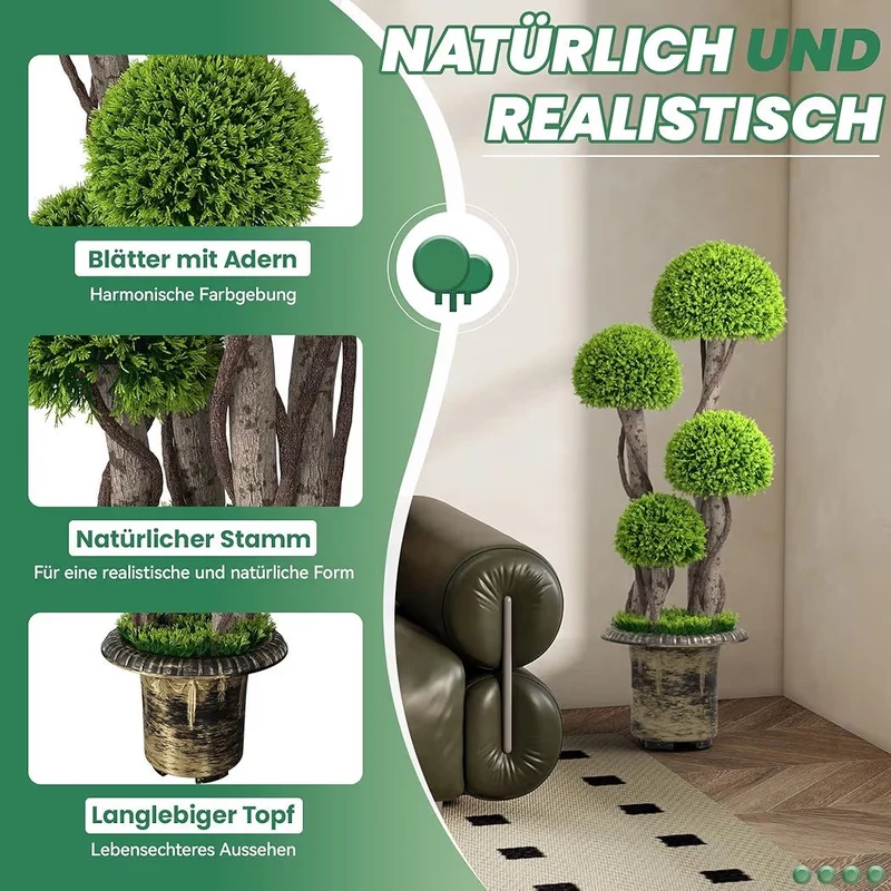 Künstlicher Pilzbaum Kunstpflanze 90cm Pflanze Dekoration Kunst