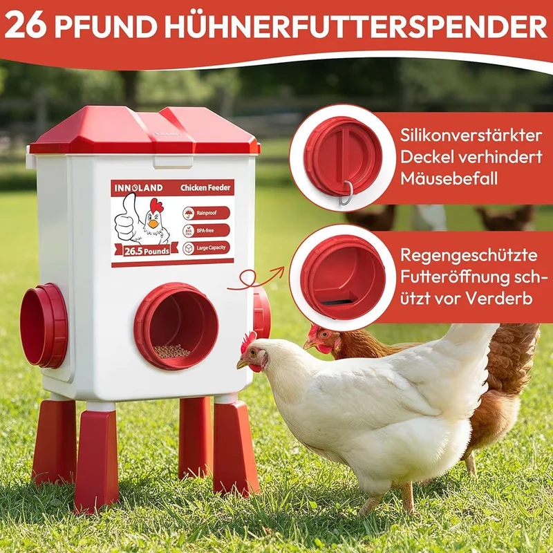 Hühner Futterautomat 12kg Hühnertränke 11L Hühnerstall Stall