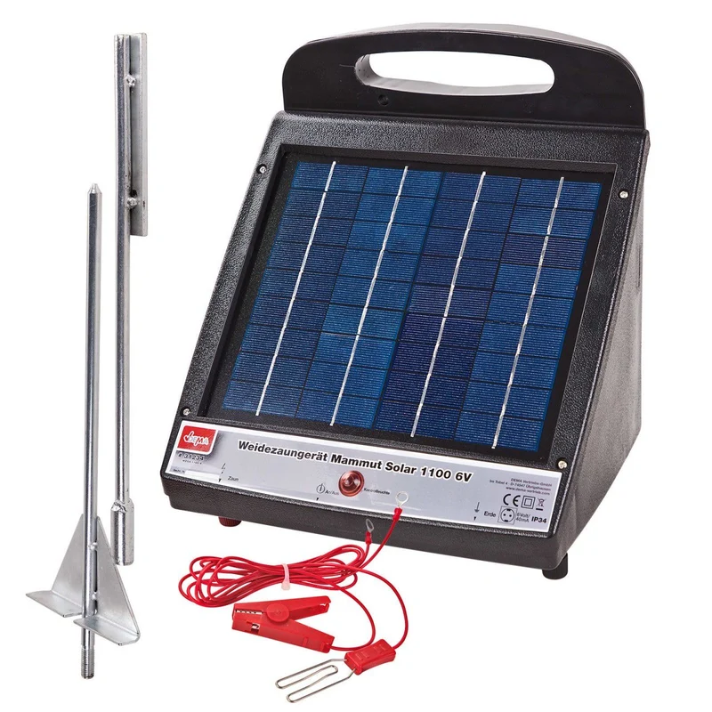 Weidezaungerät Solar 6V Solar Elektrozaungerät 2km Weide Strom
