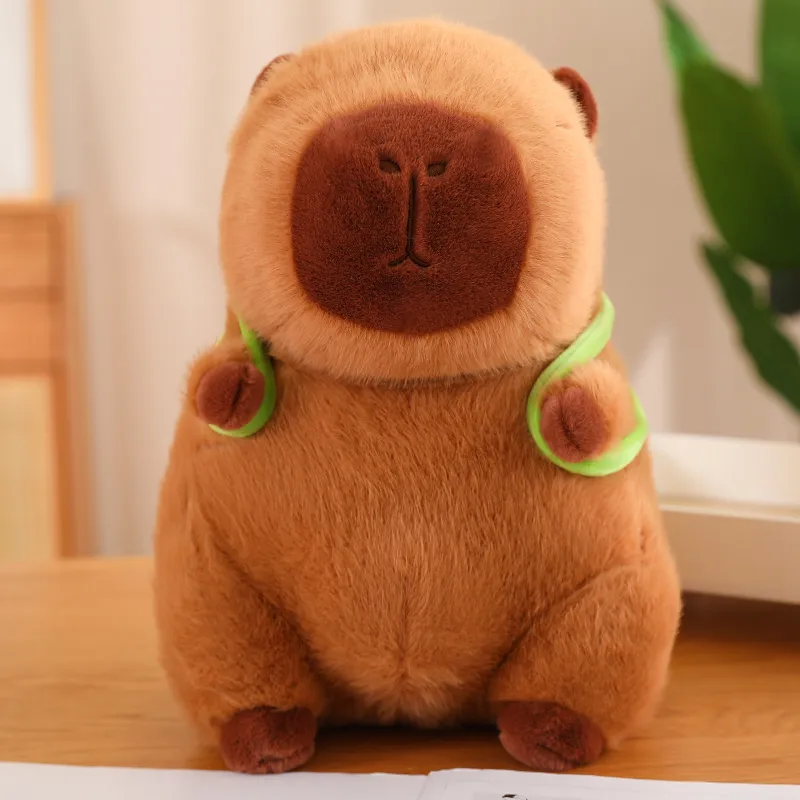 Skanto | Süßer Capybara Plüsch mit Schildkröten-Rucksack - CapyBuddy