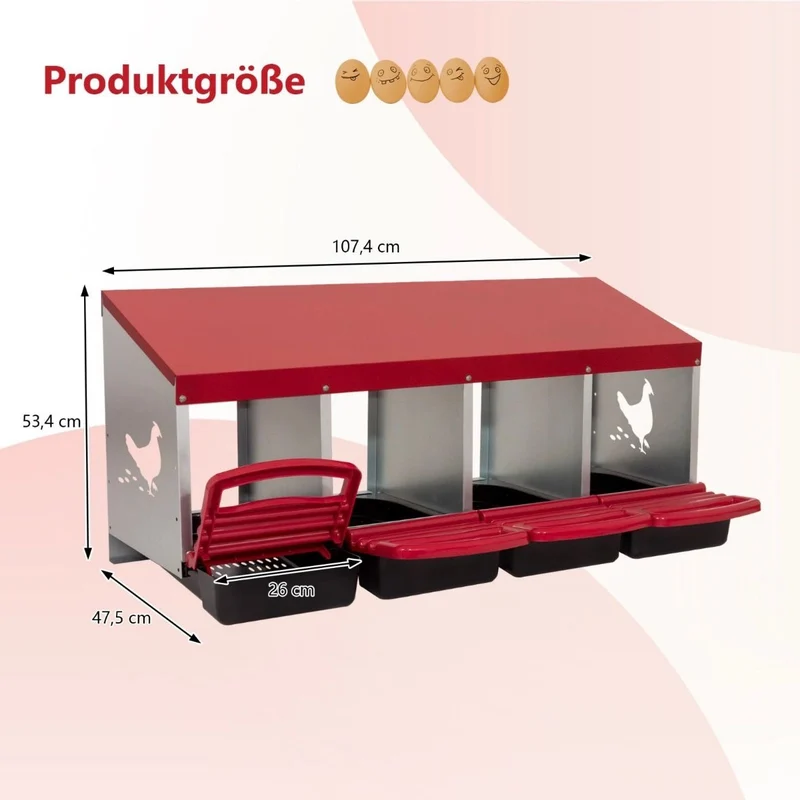 4er Legenest Hühnernest Brutnest Legebox für Hühner