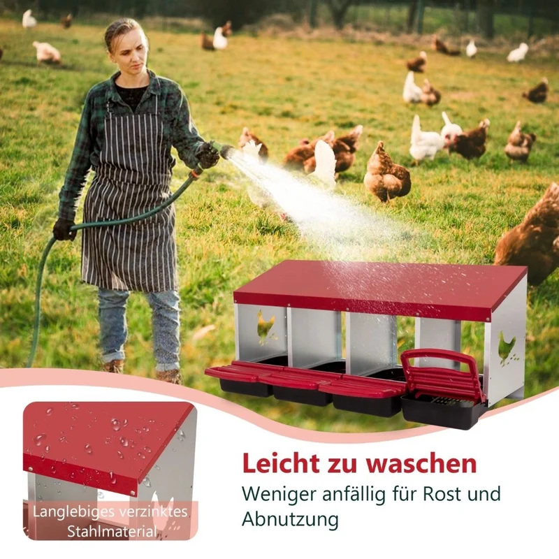 4er Legenest Hühnernest Brutnest Legebox für Hühner