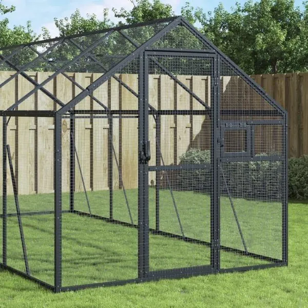 Voliere 6x1,79m Vogelhaus zu Vogelvoliere Gehege Stall Garten