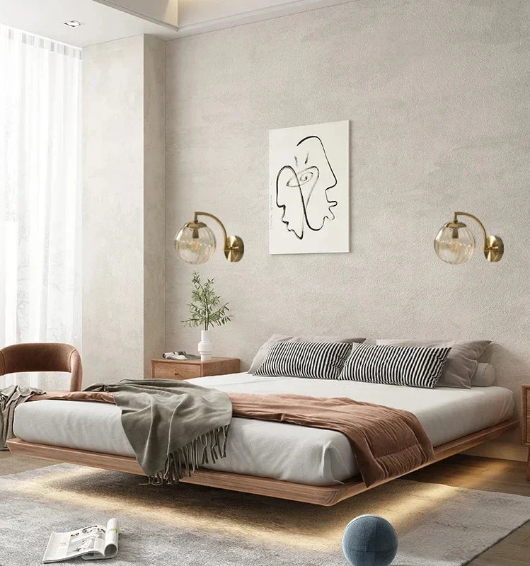Skanto | Moderne LED-Wandleuchte aus farbigem Glas, Nordische minimalistische Wohnzimmer-Schlafzimmer-Wandleuchte, Esszimmer-Küchen-Innenbeleuchtung