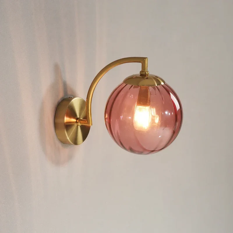 Skanto | Moderne LED-Wandleuchte aus farbigem Glas, Nordische minimalistische Wohnzimmer-Schlafzimmer-Wandleuchte, Esszimmer-Küchen-Innenbeleuchtung