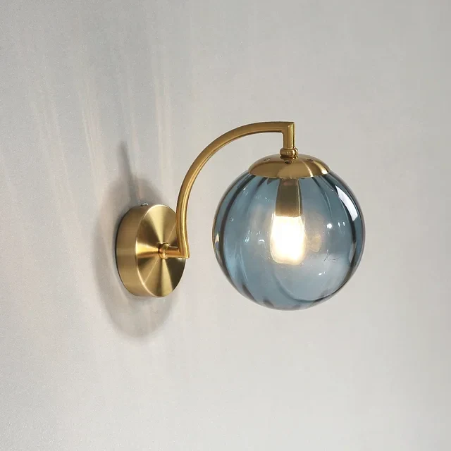 Skanto | Moderne LED-Wandleuchte aus farbigem Glas, Nordische minimalistische Wohnzimmer-Schlafzimmer-Wandleuchte, Esszimmer-Küchen-Innenbeleuchtung