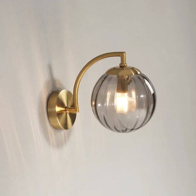 Skanto | Moderne LED-Wandleuchte aus farbigem Glas, Nordische minimalistische Wohnzimmer-Schlafzimmer-Wandleuchte, Esszimmer-Küchen-Innenbeleuchtung