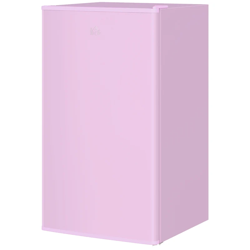 3.2 Cu.Ft Mini Fridge with Freezer, Adjustable Thermostat, Shelf & Reversible Door, Pink