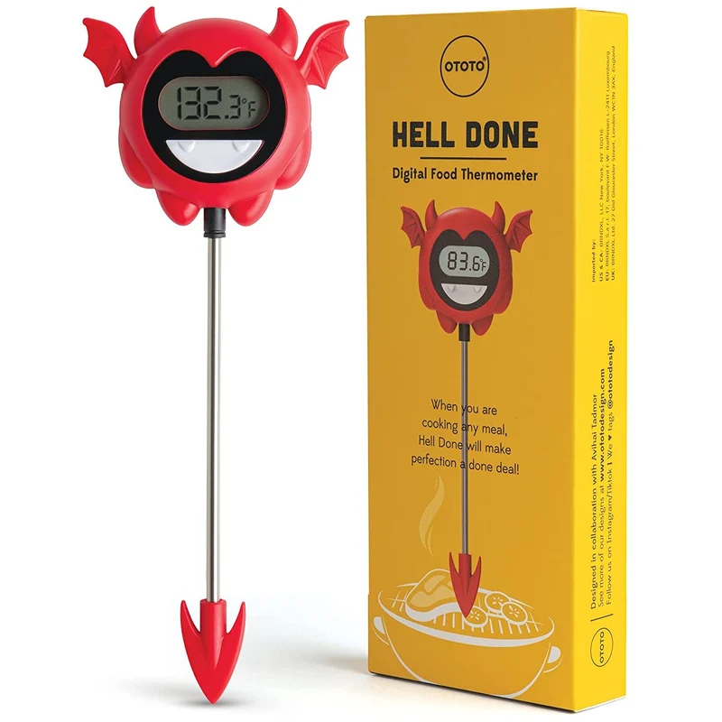 Get your steaks hell done every time with this devilish meat thermometer.