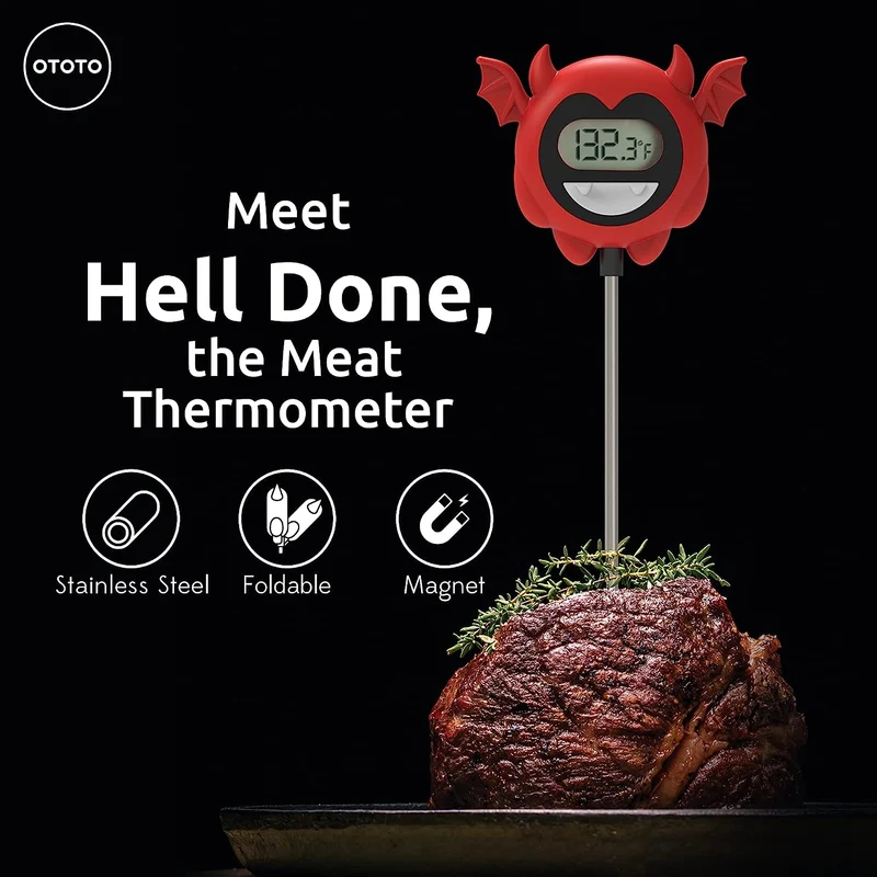 Get your steaks hell done every time with this devilish meat thermometer.