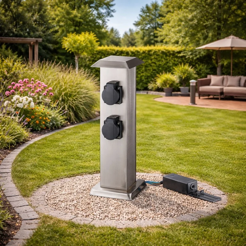 Gartensteckdosensäule Steckdosensäule Gartensteckdosen 4 Steckdosen