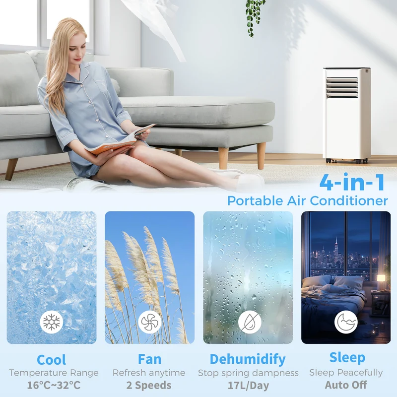 SmartCool 4-in-1 Portable AC with WiFi, 5000 BTU & Energy Saving for Room up to 18 m2