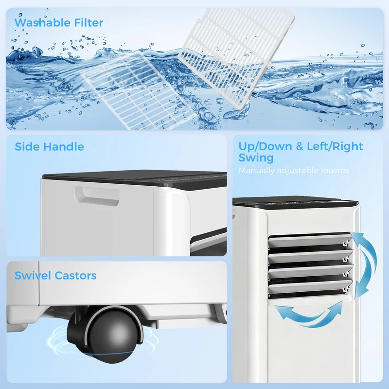 SmartCool 4-in-1 Portable AC with WiFi, 5000 BTU & Energy Saving for Room up to 18 m2