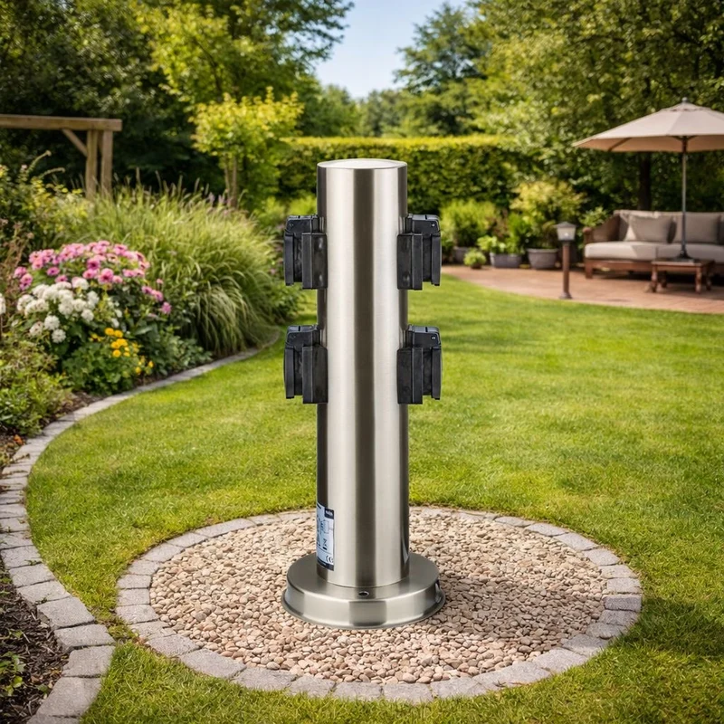 Gartensteckdosensäule Steckdosensäule Gartensteckdosen 4 Steckdosen