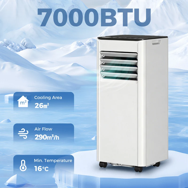 SmartCool 4-in-1 Portable AC with WiFi, 7000 BTU & Energy Saving for Room up to 26 m2