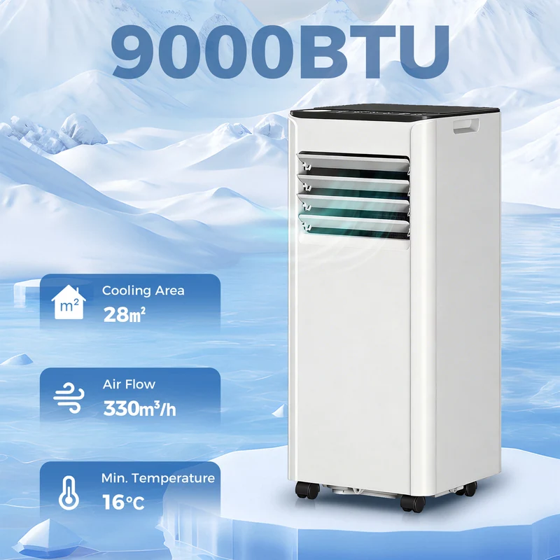 SmartCool 4-in-1 Portable AC with WiFi, 9000 BTU & Energy Saving for Room up to 28 m2