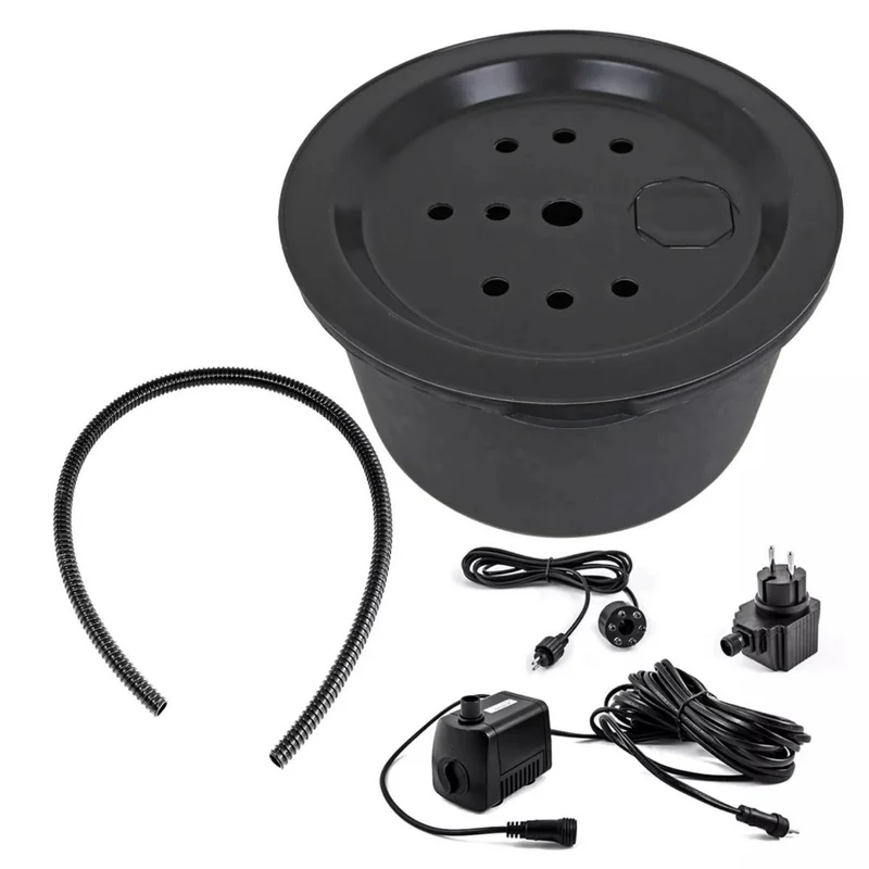 Granit Kugelbrunnen GKB30 Set LED Licht Springbrunnenpumpe