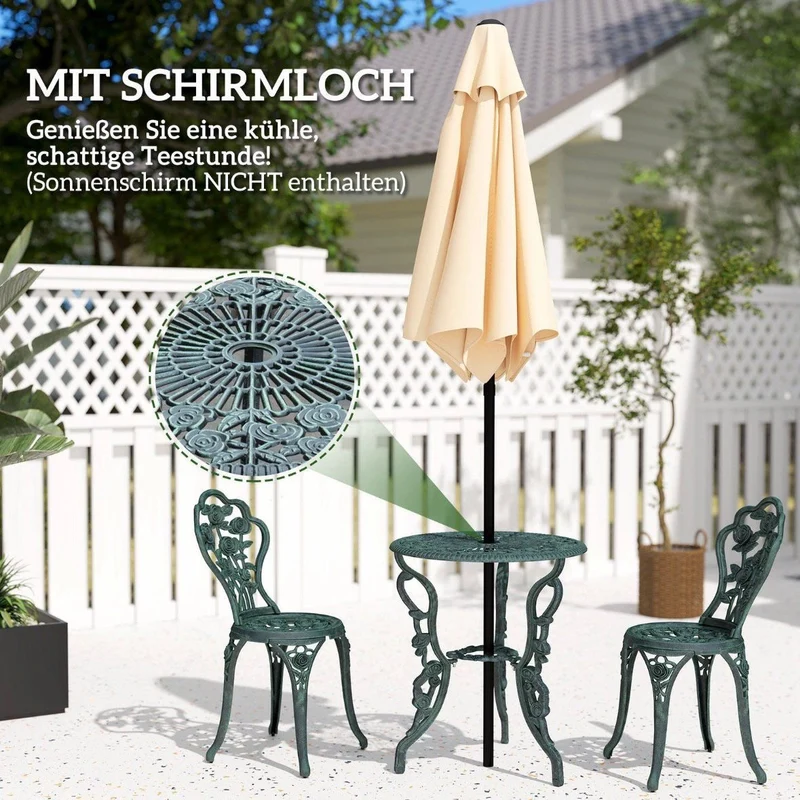 3tlg Bistroset Balkonset Gartenmöbel Balkonmöbel Gussalu Garten
