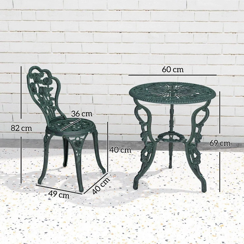 3tlg Bistroset Balkonset Gartenmöbel Balkonmöbel Gussalu Garten