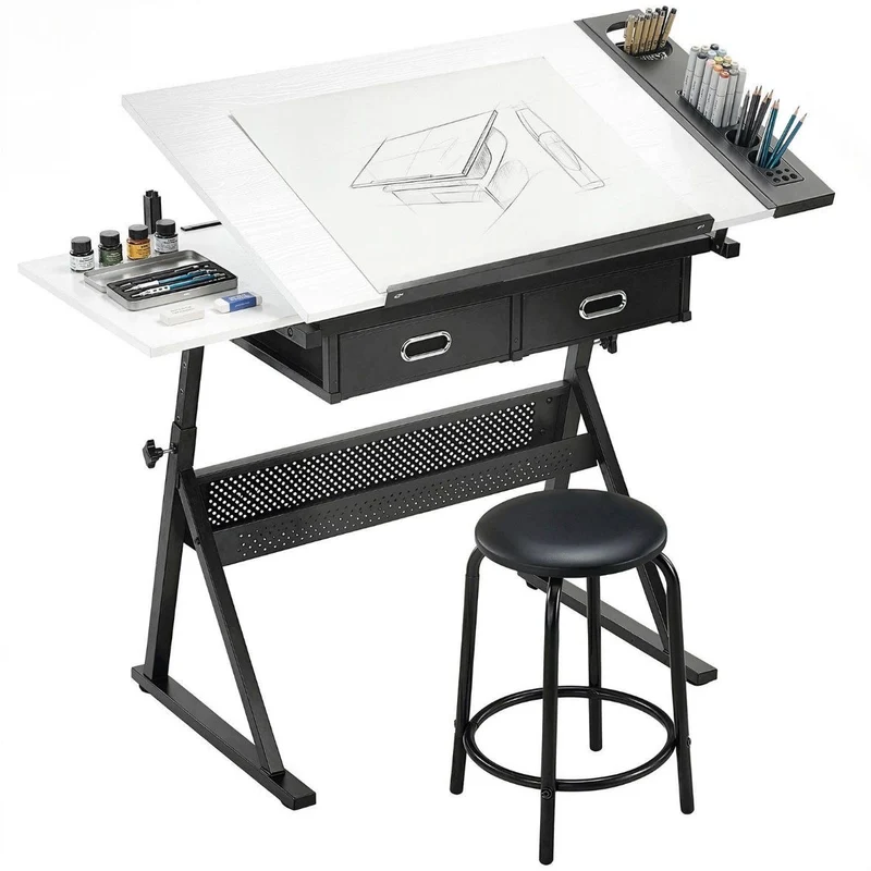 Zeichentisch Hocker Höhenverstellbarer Architektentisch Tisch Kunst