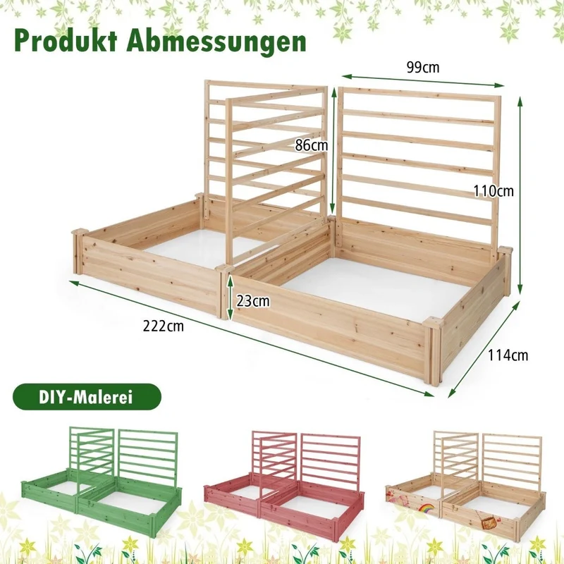 Hochbeet Rankgitter Spalier Blumenkasten Pflanzkasten Tannenholz