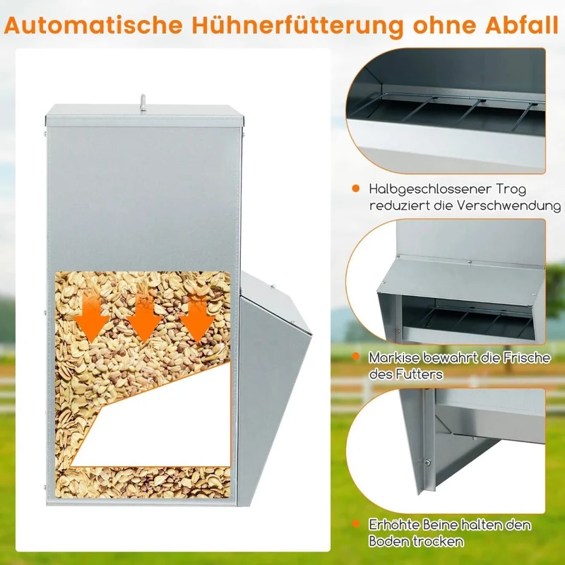 Geflügelfutterautomat Futterautomat Hühnerfutterautomat 22kg Hühner