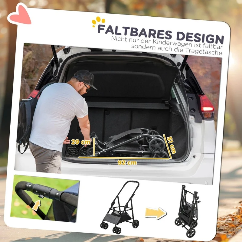 2in1 Hundebuggy Transporttasche Haustiere Katzenbuggy