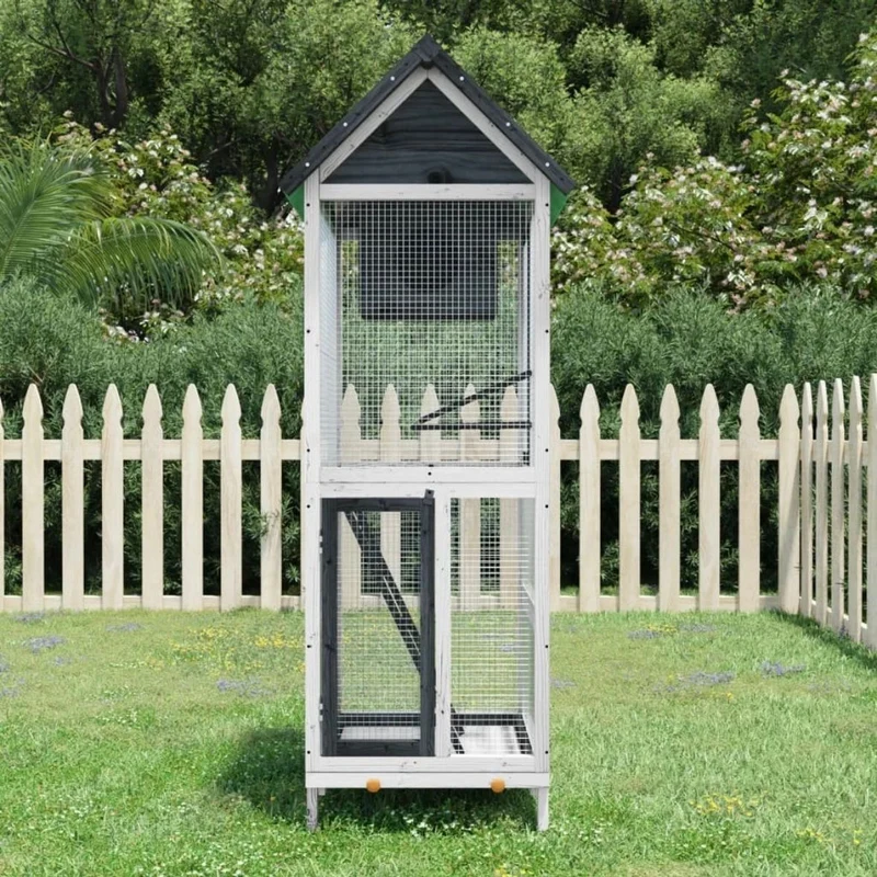 Vogelkäfig Voliere Kiefernholz Vogelkäfig 60x58,5x160cm Käfig
