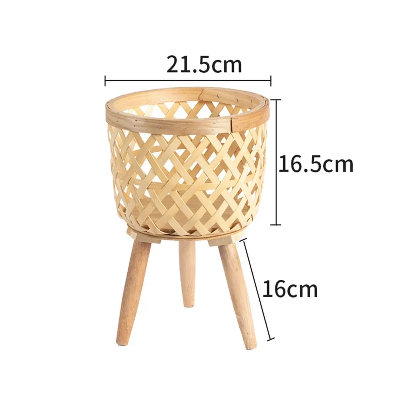 Skanto | Handgemachter Bambus-Blumentopf mit Ständer, Pflanzen- und Blumenpräsentationsregal, DIY-Aufbewahrung, Pflanzenaufsätze für Kinder, Heimdekoration