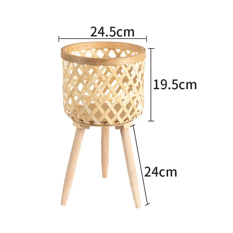 Skanto | Handgemachter Bambus-Blumentopf mit Ständer, Pflanzen- und Blumenpräsentationsregal, DIY-Aufbewahrung, Pflanzenaufsätze für Kinder, Heimdekoration