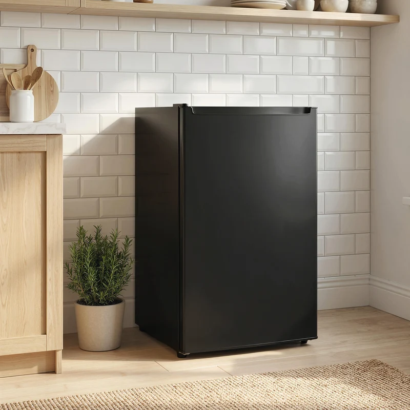 2.1 Cubic Feet Mini Freezer with Removable Shelf & Adjustable Temperature for Dormitory, Black